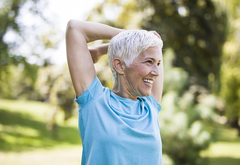 Image of a woman stretching