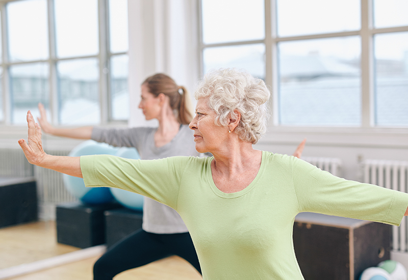 Image of a senior stretching