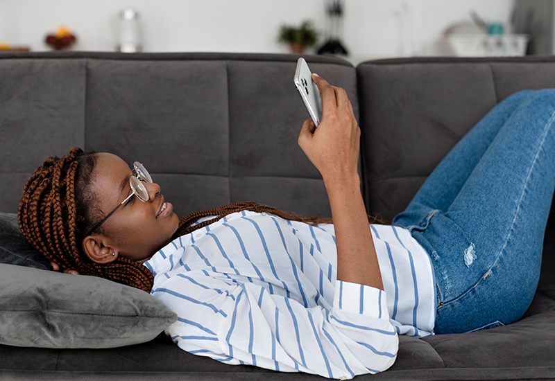 Image of a woman resting