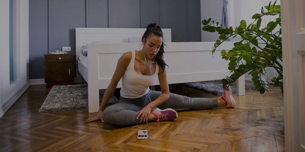 Image of a woman stretching
