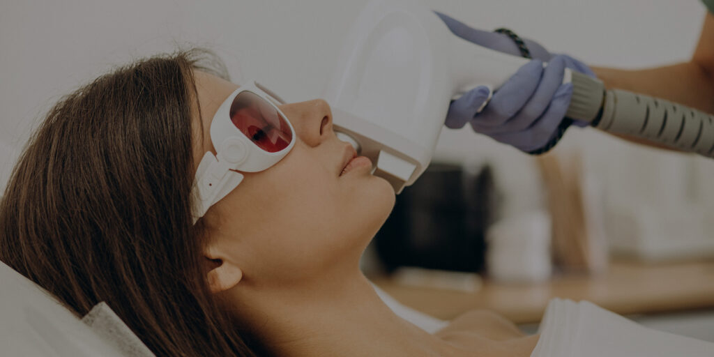 Image of a woman getting laser hair removal