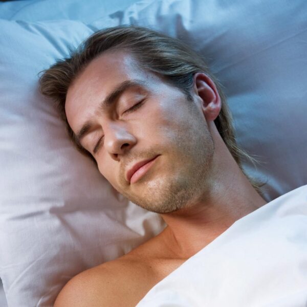 image of a man sleeping