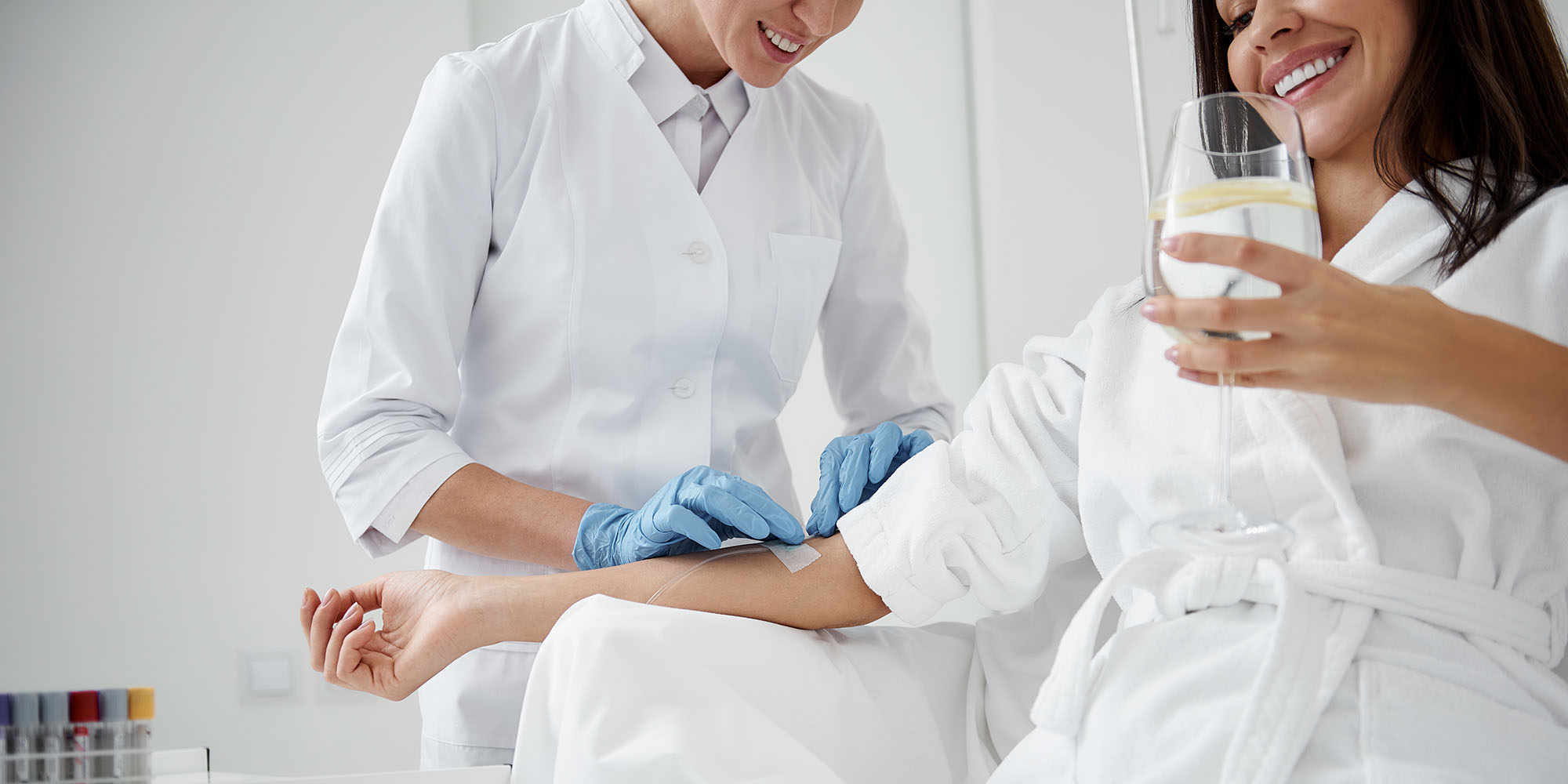 Woman getting IV Therapy