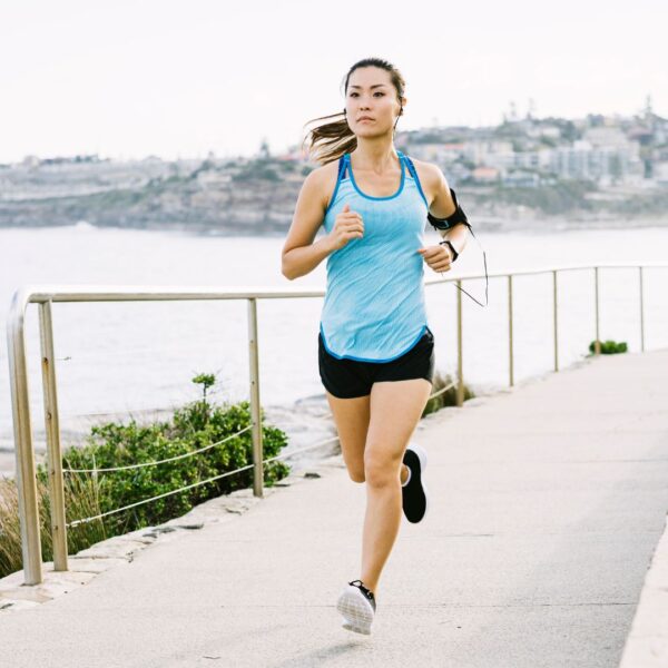Woman going on a run outside