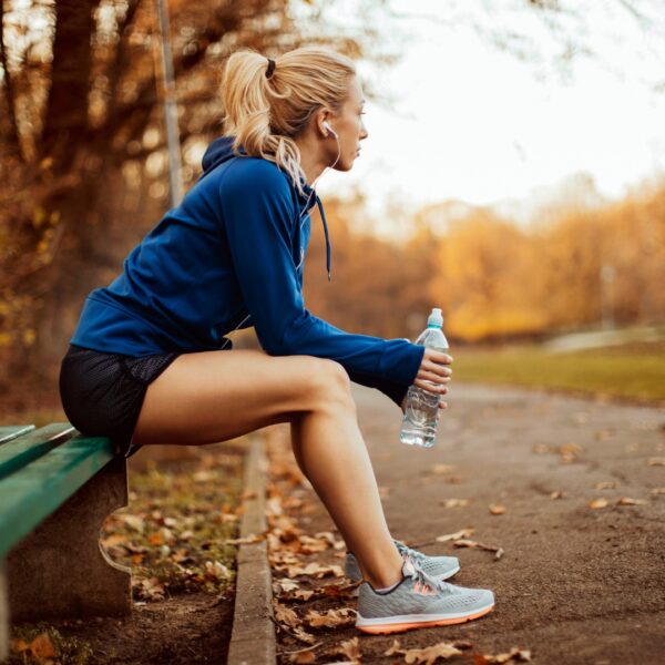 image of a woman resting