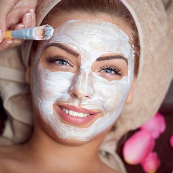 image of a woman getting a facial