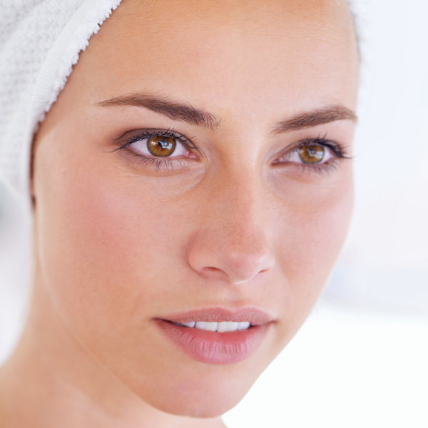 A woman with no makeup