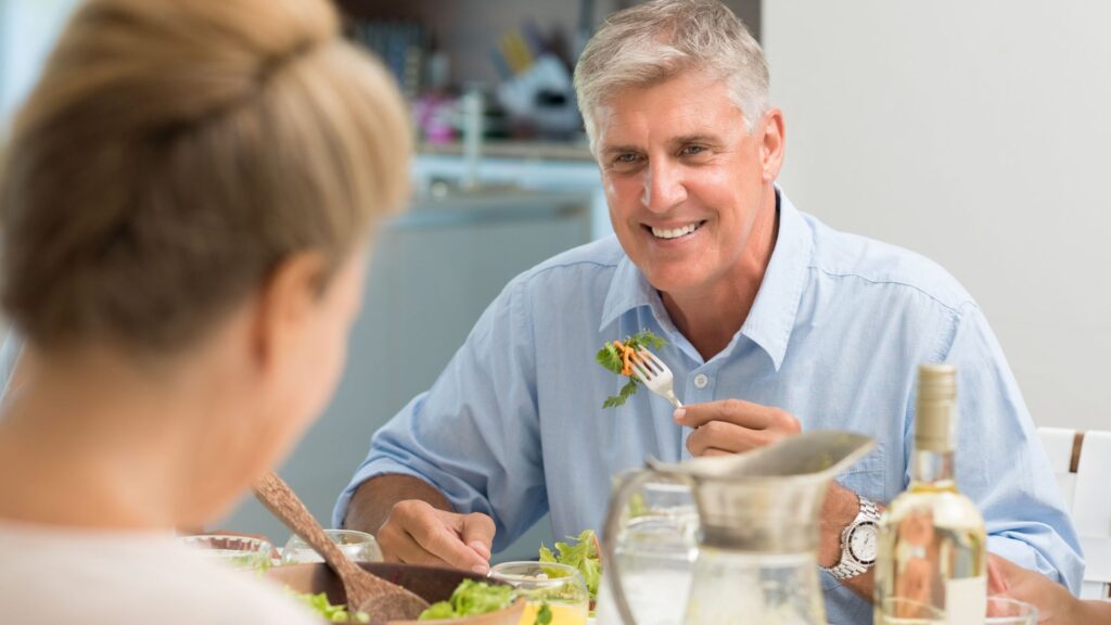 Man eating healthy
