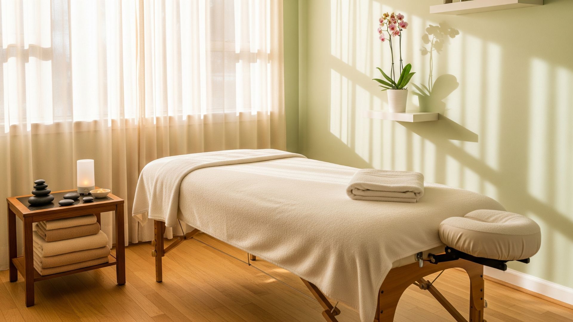 Massage room at a med spa