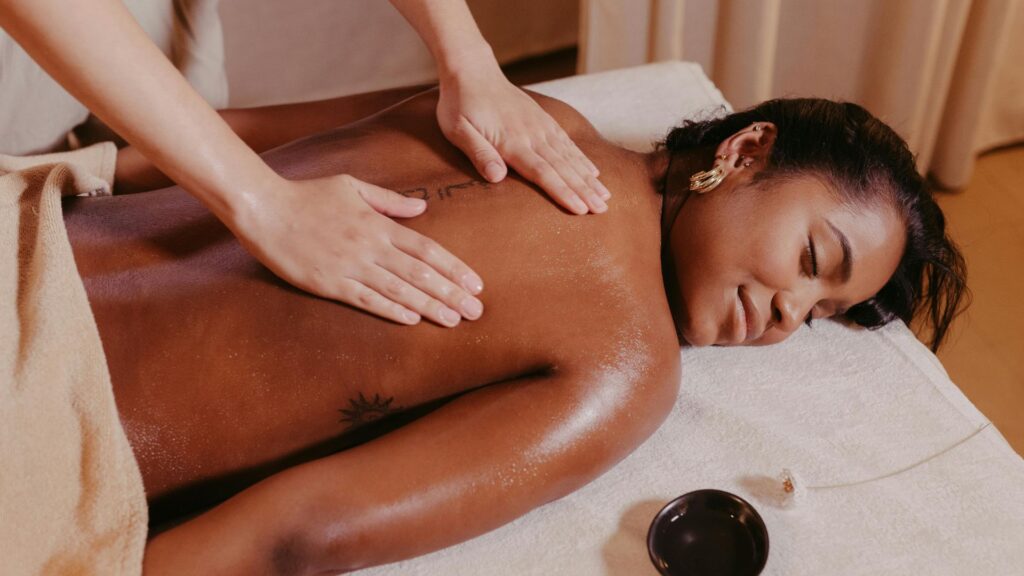 a woman getting a massage